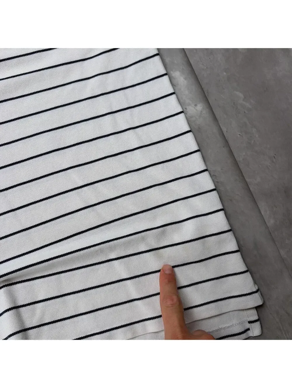 Y2K White Polo Ralph Lauren Striped Polo Shirt